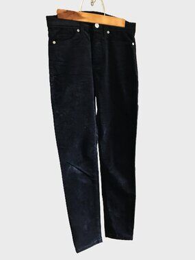 Banana Republic High Rise Black Velvet Skinny Jeans 25p